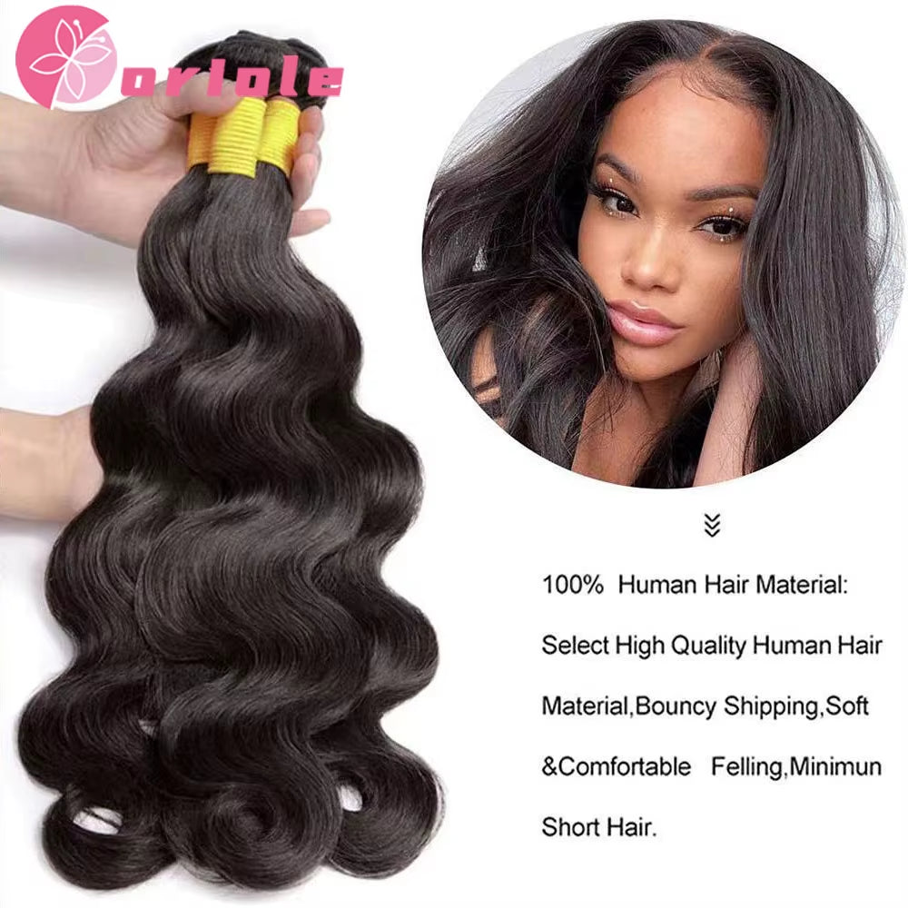 Brazilian Human Hair Bundles Body Wave Weave Bundles 100% Human Hair Extensions Natural Hair Weaving Remy Human Hair 1/3/4Pcs