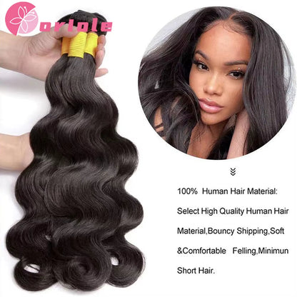 Brazilian Human Hair Bundles Body Wave Weave Bundles 100% Human Hair Extensions Natural Hair Weaving Remy Human Hair 1/3/4Pcs