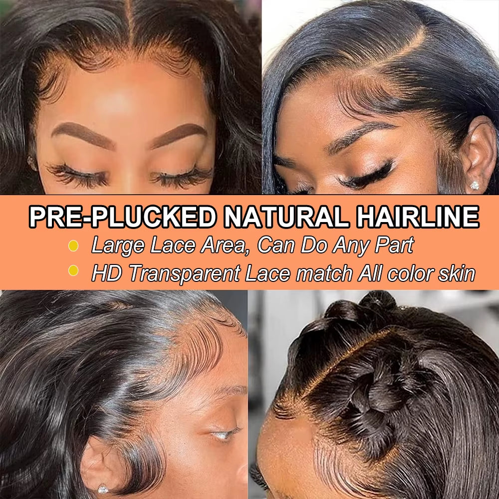 210% Wear and Go Glueless Human Hair Wig 5X5 Glueless Wig HD Transparent Human Hair Wig Pre Cut Pre Plucked Lace Closure Wig