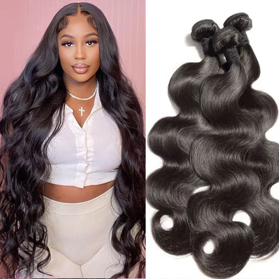 Brazilian Human Hair Bundles Body Wave Weave Bundles 100% Human Hair Extensions Natural Hair Weaving Remy Human Hair 1/3/4Pcs