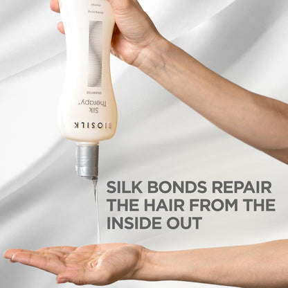 Silk Therapy Shampoo, Gentle Hair Cleanser Delivers Healthy & Shiny Hair, Great for All Hair Types, Sulfate, Paraben, & Cruelty-Free, 12 Oz