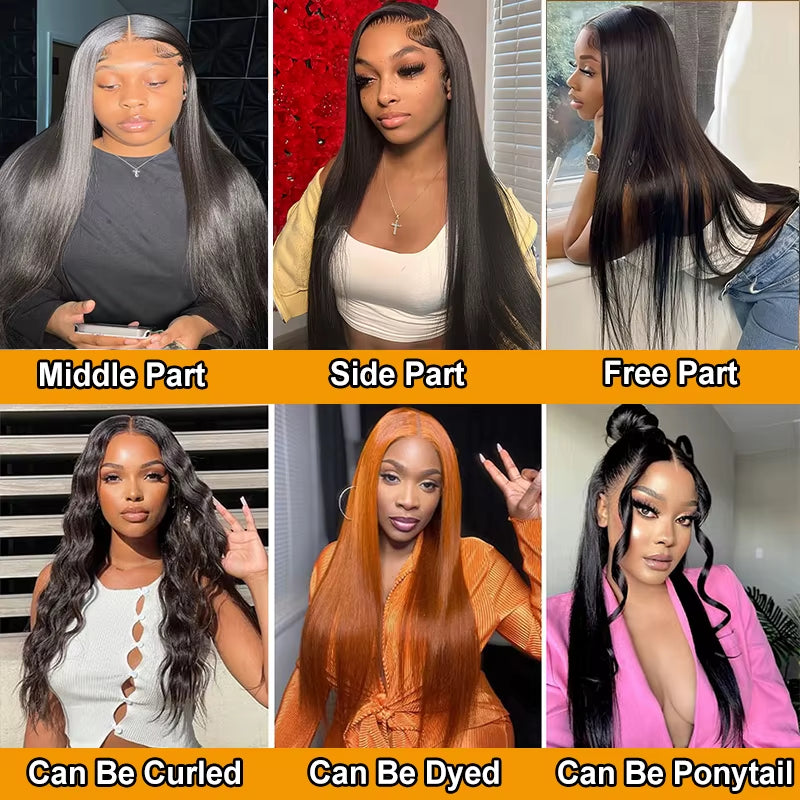 210% Wear and Go Glueless Human Hair Wig 5X5 Glueless Wig HD Transparent Human Hair Wig Pre Cut Pre Plucked Lace Closure Wig