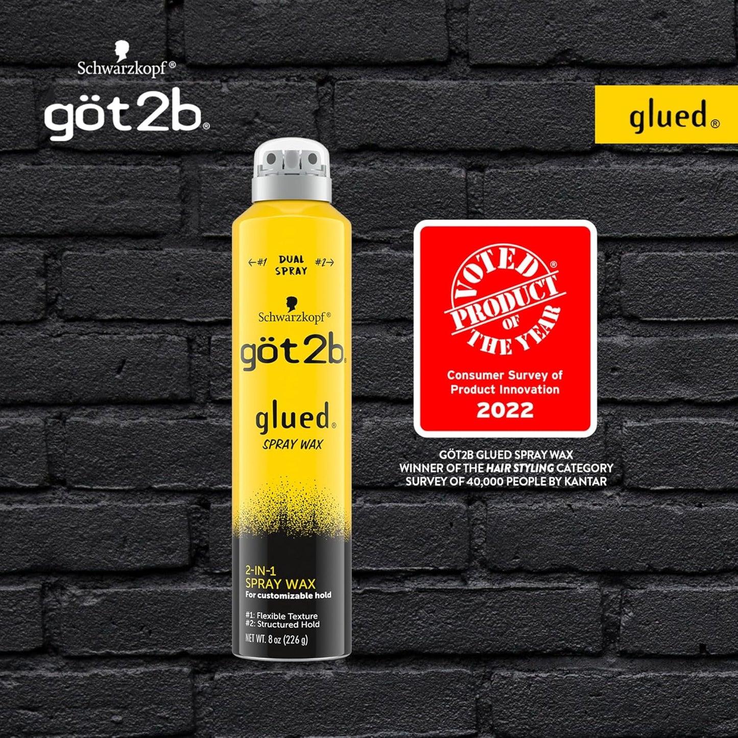 Glued Spray Wax with 2-In-1 Dual Spray Nozzle, 8 Oz