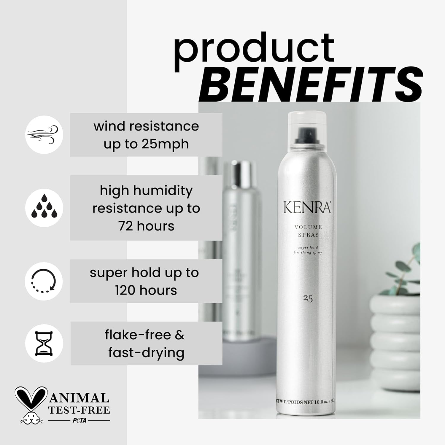 Volume Spray 25 | Super Hold Finishing & Styling Hairspray | Flake-Free & Fast-Drying | Wind & Humidity Resistance | All Hair Types